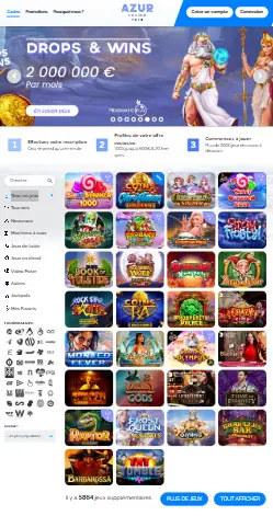 l'application et interface INSTASINO CASINO